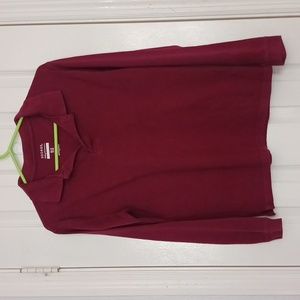 George Polo Shirt Long-Sleeve Maroon/Burgundy